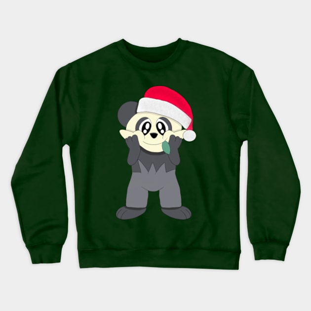 Cute Panda Wearing Christmas Hat Crewneck Sweatshirt by JennaBunnies